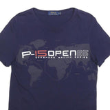 POLO RALPH LAUREN Mens Navy Blue Graphic T-Shirt S Short Sleeve Crew Neck