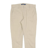 POLO RALPH LAUREN Womens Cotton Blend Beige Slim Straight Trousers W31 L30