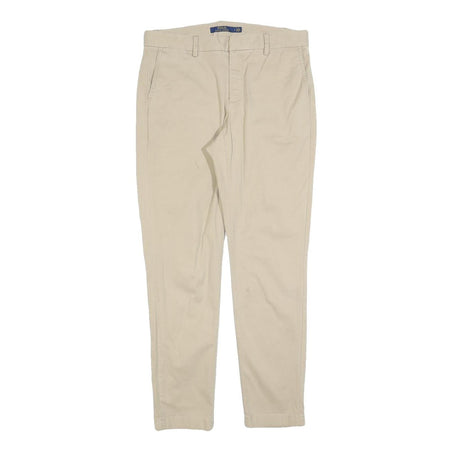 POLO RALPH LAUREN Womens Cotton Blend Beige Slim Straight Trousers W31 L30