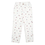 WRANGLER Womens Classic White Floral Denim Jeans W26 L26 Stylish Cotton Zip Fit