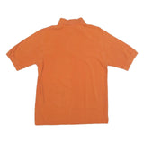 BURBERRY Mens Orange Short Sleeve Plain S Polo Shirt Cotton Blend Classic