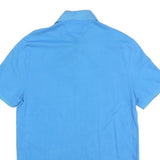 TOMMY HILFIGER Mens Blue Short Sleeve Plain Polo Shirt M Classic Fit Cotton