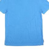 TOMMY HILFIGER Mens Blue Short Sleeve Plain Polo Shirt M Classic Fit Cotton