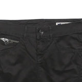 GAS Womens Black Mini Cotton Blend Skirt S Zipper Pocket Casual Chic