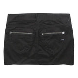 GAS Womens Black Mini Cotton Blend Skirt S Zipper Pocket Casual Chic