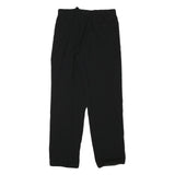Mens Black Relaxed Fit Polyester Blend Trousers W29 L30 Zip Closure Plain Casual