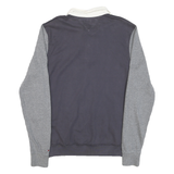 TOMMY HILFIGER Mens Blue & Grey Collared M Long Sleeve Sweatshirt Rugby Style