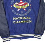 VARSITY Mens Blue Wool Blend Bomber XL Leather Sleeve Cheer Dance National
