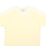 ADIDAS Mens Yellow & White Modern T-Shirt L Short Sleeve Crew Neck Sportswear
