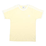 ADIDAS Mens Yellow & White Modern T-Shirt L Short Sleeve Crew Neck Sportswear