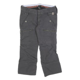 DIESEL Womens Cotton Blend Grey Regular Cargo Trousers W28 L23 Zip Closure