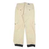 OCK Womens Beige Regular Fit Straight Cotton Blend Trousers W30 L30 Casual Zip