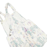 LEVI'S Womens White Pastel Print Cotton Blend Short Dungarees L W36 L5 Casual