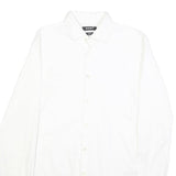 DKNY Mens White Slim Fit Shirt M Classic Cotton Button Long Sleeve