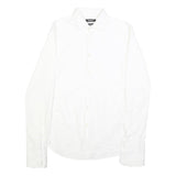 DKNY Mens White Slim Fit Shirt M Classic Cotton Button Long Sleeve