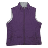 MADE FOR LIFE Womens Purple Jacket L Polyester Plain Zip Sleeveless Lightweight