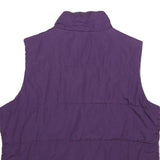 MADE FOR LIFE Womens Purple Jacket L Polyester Plain Zip Sleeveless Lightweight