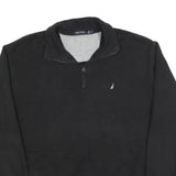 NAUTICA Mens Black Quarter Zip Sweatshirt XL Cotton Blend Casual Pullover