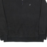 NAUTICA Mens Black Quarter Zip Sweatshirt XL Cotton Blend Casual Pullover