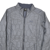 JACK WOLFSKIN Womens Grey Polyester Blend Quilted Jacket UK 18 Zip Outdoor Coat