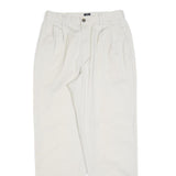 DOCKERS Womens Cotton Blend White Relaxed Straight Trousers W26 L28 Casual Zip
