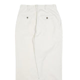DOCKERS Womens Cotton Blend White Relaxed Straight Trousers W26 L28 Casual Zip