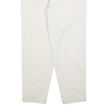DOCKERS Womens Cotton Blend White Relaxed Straight Trousers W26 L28 Casual Zip