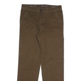 TOMMY HILFIGER Mens Cotton Blend Brown Regular Straight Trousers W32 L31 Classic