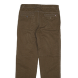 TOMMY HILFIGER Mens Cotton Blend Brown Regular Straight Trousers W32 L31 Classic