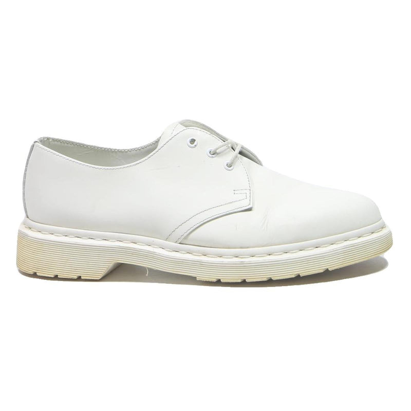 DR MARTENS 1461 Womens Leather White Lace-Up Shoes UK 6 Classic Durable Comfort
