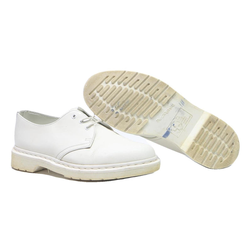 DR MARTENS 1461 Womens Leather White Lace-Up Shoes UK 6 Classic Durable Comfort