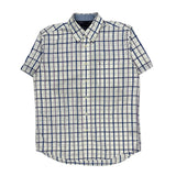 Tommy Hilfiger Checked Short Sleeve Shirt - Large White Cotton