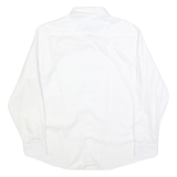 NAUTICA Mens White Cotton Blend Shirt L Long Sleeve Button Down Collar Classic