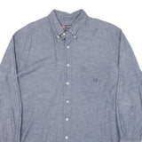 CHAPS RALPH LAUREN Mens Blue Plain Cotton Blend Shirt L Classic Button-Down