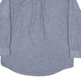 CHAPS RALPH LAUREN Mens Blue Plain Cotton Blend Shirt L Classic Button-Down