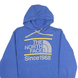 THE NORTH FACE Mens Blue Hoodie M Cotton Logo Print Pullover Drawstring Hood