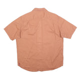 WRANGLER Mens Terracotta Short Sleeve Cotton Blend Shirt L Casual Lightweight