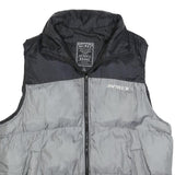 AVIREX Mens Black & Grey Puffer Jacket L Polyester Zip Outdoor Casual Vest