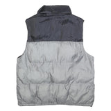 AVIREX Mens Black & Grey Puffer Jacket L Polyester Zip Outdoor Casual Vest