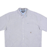 TOMMY HILFIGER Mens Blue & White Checked Shirt XL Classic Cotton Button Shirt