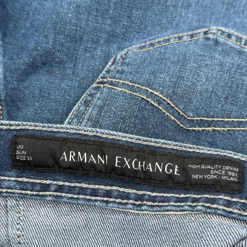 Armani Exchange Slim Jeans - 33W 30L Blue Denim