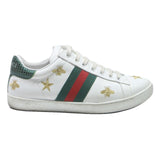 GUCCI Ace Womens Leather Sneaker White Green & Red UK 6 Embroidered Bee Star