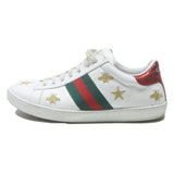 GUCCI Ace Womens Leather Sneaker White Green & Red UK 6 Embroidered Bee Star