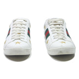 GUCCI Ace Womens Leather Sneaker White Green & Red UK 6 Embroidered Bee Star