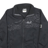 JACK WOLFSKIN Womens Black Polyester Blend Outdoor Jacket M Zip Floral Pattern