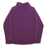 FILA Womens Purple Sweatshirt Pullover M Cotton Blend Cowl Neck Casual