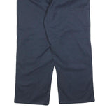 DICKIES Mens Cotton Blend Navy Relaxed Straight Trousers W36 L30 Workwear Zip
