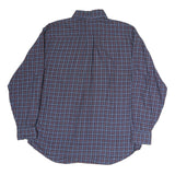 TOMMY HILFIGER Mens Blue Check Shirt L Long Sleeve Cotton Classic Fit Button