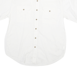 CARHARTT Mens White Short Sleeve Work Shirt L Button Pocket Cotton Blend