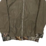 Mens Brown Reversible Synthetic Zip Jacket XL Plain Outerwear